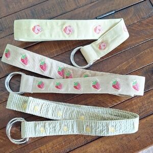 J. Crew Belt Lot Fish, Strawberries, And Pineapple